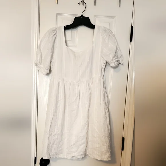 Cupio White Puff Sleeve Mini Dress - Picture 2 of 4